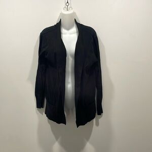 Ana black cardigan size medium.  Two front pockets
